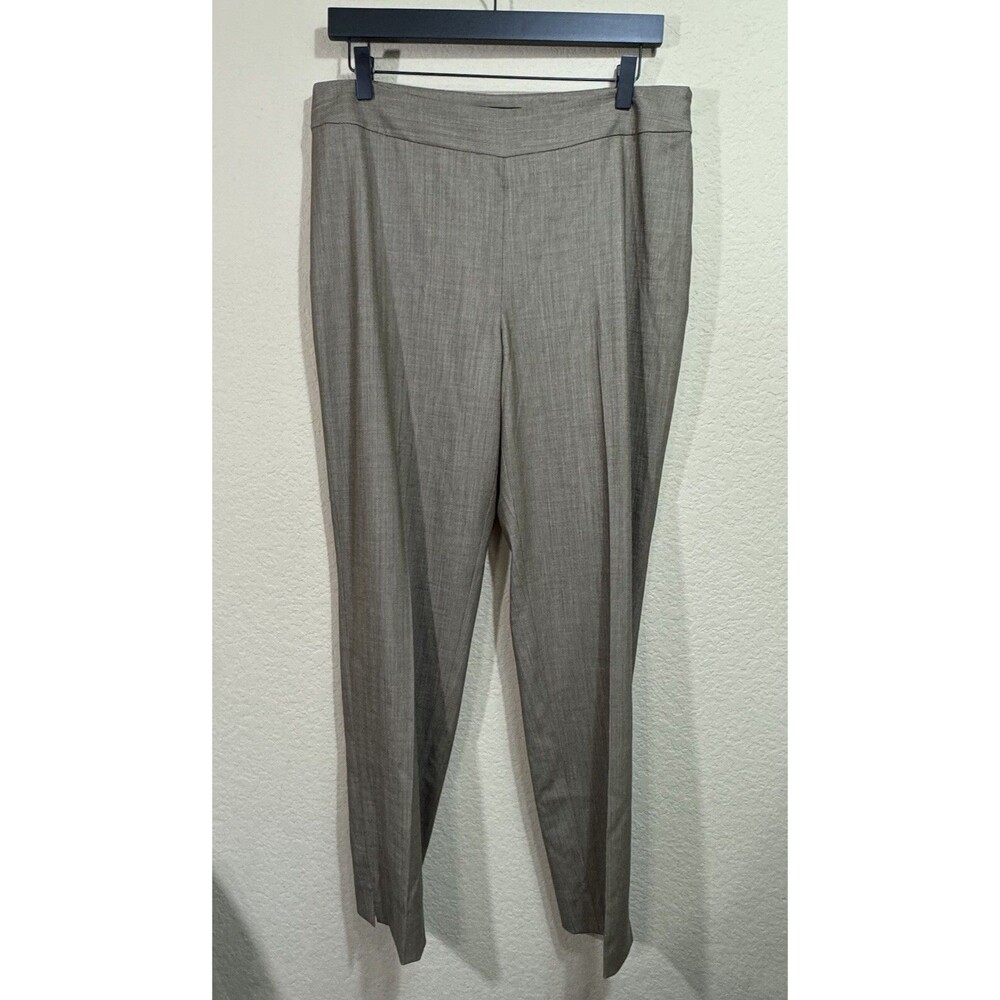 St. John Women's Desert Brown Wool Blend Emma Trouser Pants Size 12 Stretch FLAW